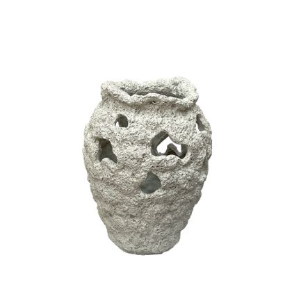 Декоративна ваза крем полиестер, релефен корал - Φ20X26CM 12/KIB