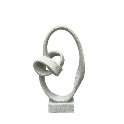 Decorative polyresin cream statuette modern-abstract, stone texture - 20X6.5X33CM 24/KIB