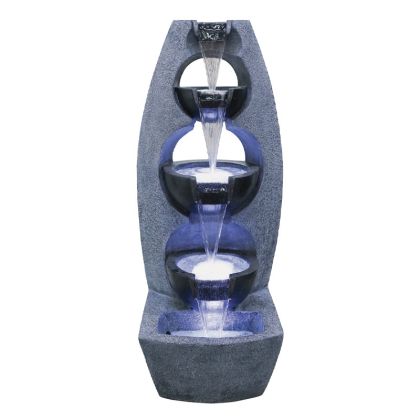 Интериорен декоративен фонтан антрацит със светлина 5 нива - 45X45X102CM 1/BOX (breaker/fountain)