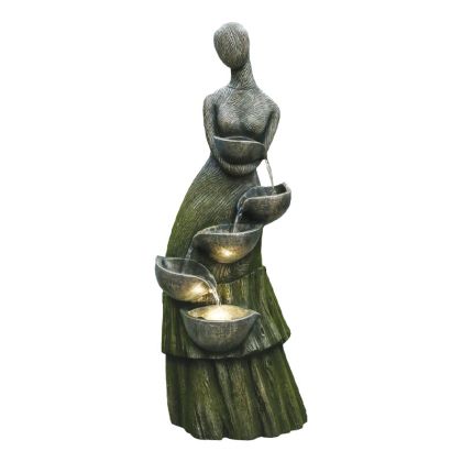 Интериорен декоративен фонтан със светлина, статуетка на жена, 5 нива - 37X33X101CM 1/BOX