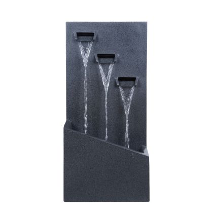 Интериорен декоративен фонтан черен тип стена/водопад с 3 струи - 38.5X24X79CM 1/BOX