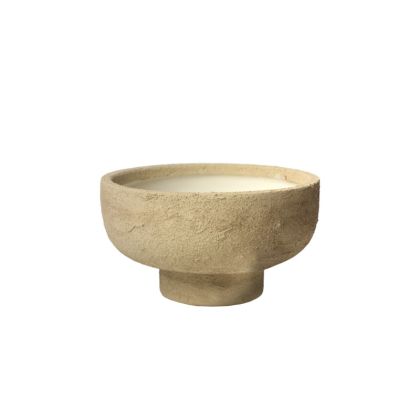 Ceramic pot beige with round base - Φ21X12CM 1/12BOX