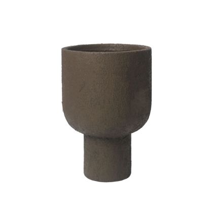 Ceramic pot brown with round base - Φ16X23.8CM 1/12BOX