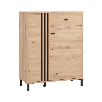 Hallway furniture Laval 2K1F2V Artisan oak - black color 87X40X110CM