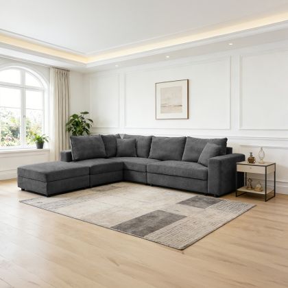 Multimodal sofa Navaro anthracite fabric 281X256X85CM