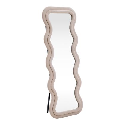 Kerly mirror, beige velvet, 60X33X160 cm