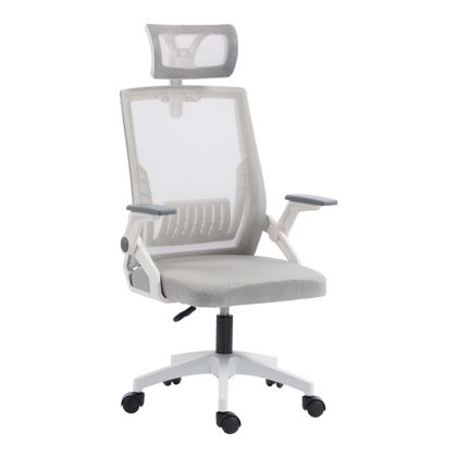 Office chair Plymot, white-gray, 48X58X112-122 cm