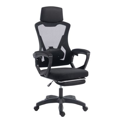 Office chair with footrest Meton Mesh black color 48X60X118-128CM