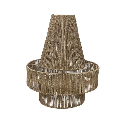 Woven chandelier straw hat cone-shaped with rope - Φ12/40X48CM 2/BOX