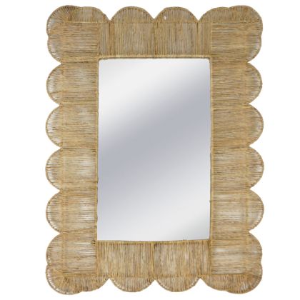Woven decorative wall mirror (rectangular 27X66CM) flower - 52X73CM 2/BOX