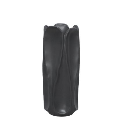 Floor vase anthracite ceramic with folds - 19X45.5CM 1/6KIB