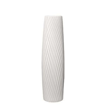Floor vase white ceramic with diagonal lines - 16.5X56CM 1/6KIB