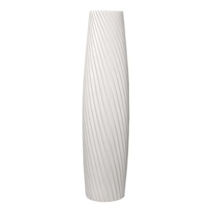 Floor vase white ceramic with diagonal lines - 19.5X76CM 1/4KIB