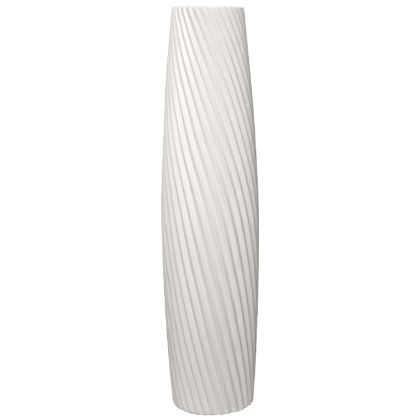 Floor vase white ceramic with diagonal lines - 23X102CM /1BOX