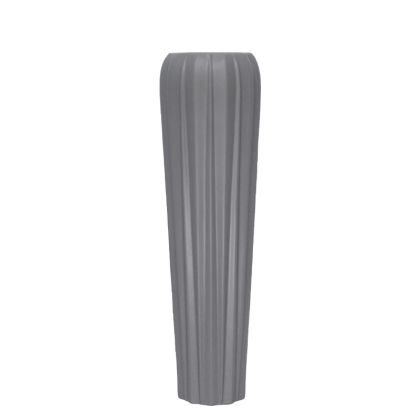 Floor vase gray ceramic with lines - 16.5X58CM 1/6KIB