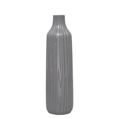 Floor vase gray ceramic with stripes - 16.5X58CM 1/6KIB
