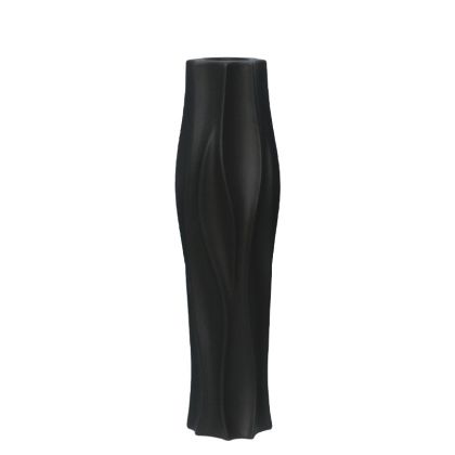 Floor vase black ceramic ribbed - 16.5X58CM 1/6KIB