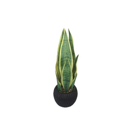 Real Touch Sansevieria plant in cement pot green - Φ15X30CM 6/BOX