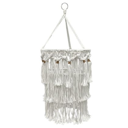 Light cream hat (lampshade) long, knitted with cotton thread - Φ30X50CM 40/KIB