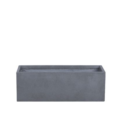 Gray large pot/planter made of fiberclay, rectangular - 80X38X28CM