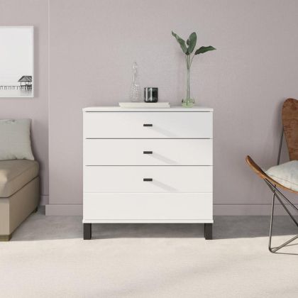 Chest of drawers Almond 77 3F white color 77X35X78CM