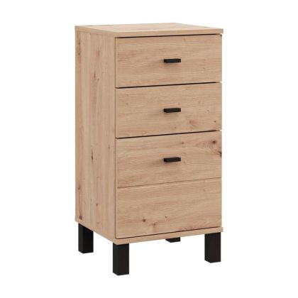 Chest of drawers, almond 38 3F, Artisan Oak color, 39X35X78CM