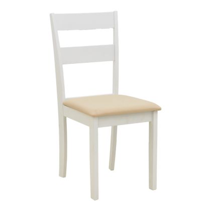 Dallan chair made of rubber wood, white, 40X47.5X89CM