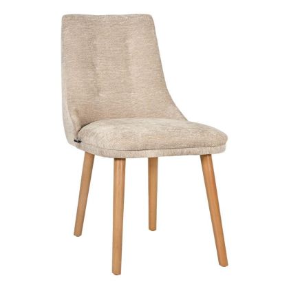 Dining chair Sandra New Lux, beige fabric with gold legs 45X50X85CM