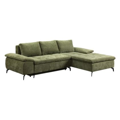 Corner sofa bed Andi right corner green color 268X185X79CM