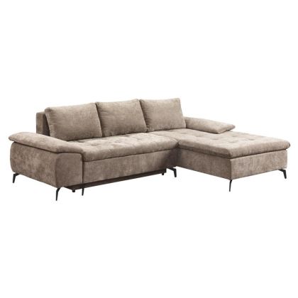 Corner sofa bed Andi right corner light brown color 268X185X79CM