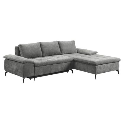 Corner sofa bed Andi right corner dark gray color 268X185X79CM