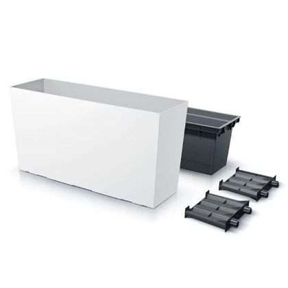 Urbi Case M бяло пластмасово сандъче за цветя 77X23.5X41СМ