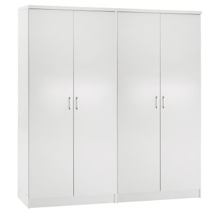 Два двукрилни гардероба Jenna HM11350.05 меламин в бяло 160X43X181HСМ.