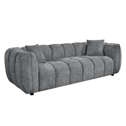 Диван 3-местен Lykke HM3323.01 сив текстил 229X89X70HСМ.