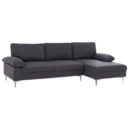 Диван десен ъгъл Anton HM3340.01R сив текстил-метални крака 260X130X84HСМ.
