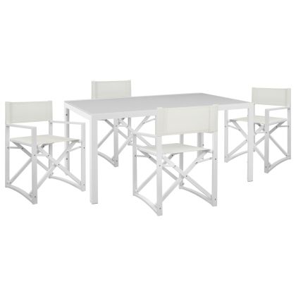 Градинска маса и столове 5ч. Dupre HM21021 метал и алуминий 150X90СМ-БЯЛ