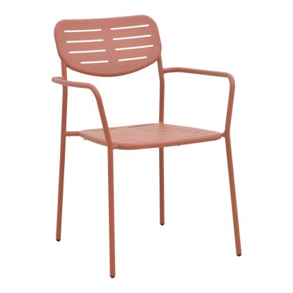 Градински стол Deraby теракота метал 56x45.5x83см