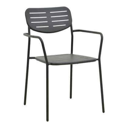 Градински стол Deraby черен метал 56x45.5x83см