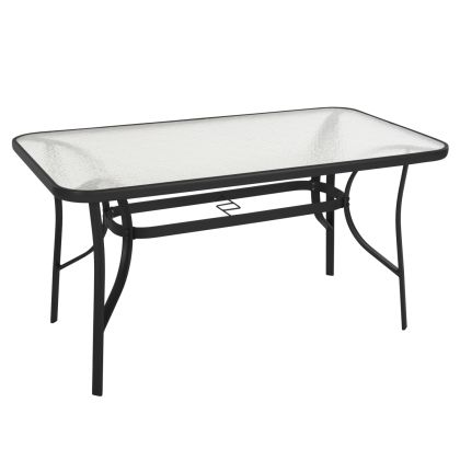 Маса Bruno HM5106.03 метална в черно с плот от закалено стъкло 140X80X72HСМ.