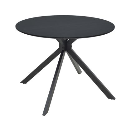 Маса Xuson черен MDF-черни метални крака D80x75см