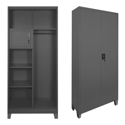 Метален шкаф Zogi с преграда в антрацитен цвят 90x45x190см
