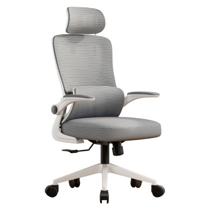 Офис стол Kesi HM1222.02 светлосив мрежест текстил-бял Pp 52X50X122HСМ.