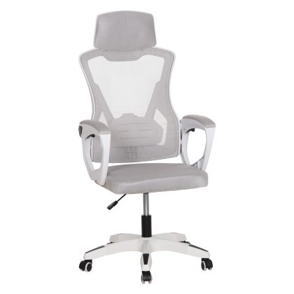 Офис стол Salas HM1223.02 P.p. в бяло-мрежест текстил в светлосиво 57X71X110-120HСМ.