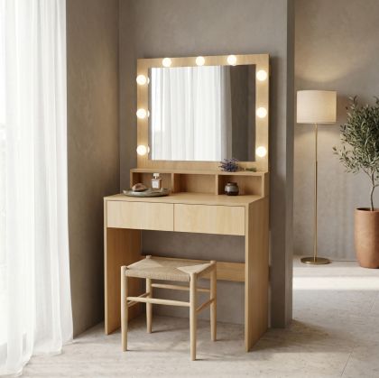 Тоалетка Vanity с LED в естествен цвят 80x40x140см