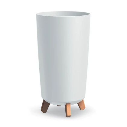 Gracia Tubus Slim бяла пластмасова кашпа Ф24X45СМ