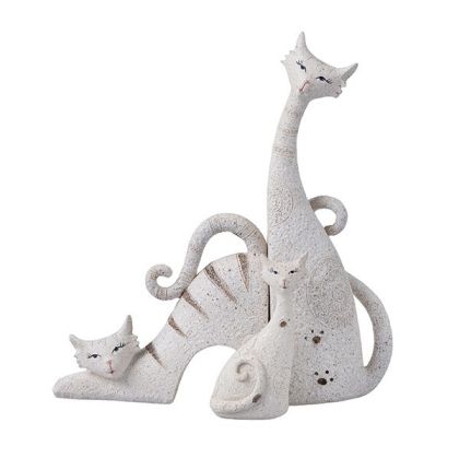S/3 котки полирезин бяла 18.5X6.5X20.5СМ
