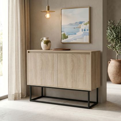 Бюфет Dabia sonoma-черен метален крак 100x40x74см