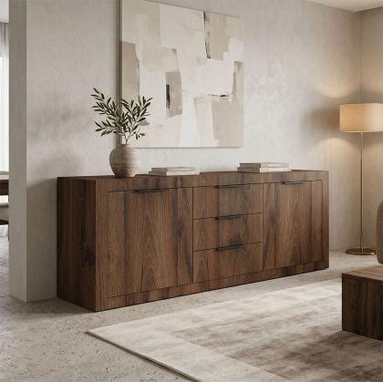Doha buffet, walnut with oak, 180x45x80.5 cm