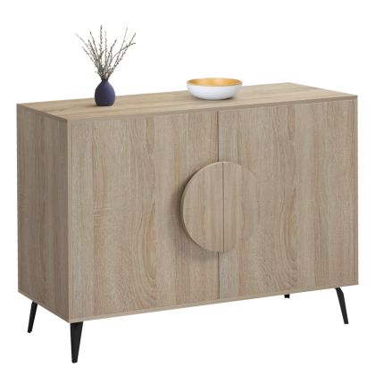 Savore HM18367.01 melamine buffet in sonama color - black with metal legs 110X35.5X82ВСМ.