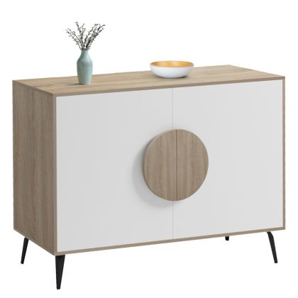 Savore buffet HM18367.11 melamine in sonam color/white - black metal legs 110X35.5X82ВСМ.